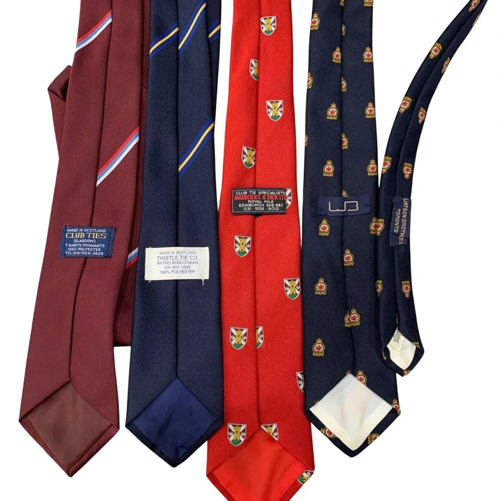 Vintage Club & Regimental Tie Lot Masonic British Legion Royal Canadian‎ Legion
